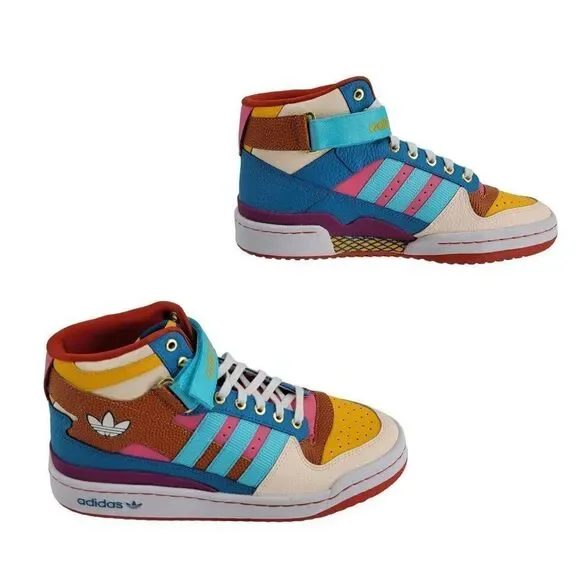 Limited Edition Adidas High‎ Top Sneakers Sz 6 Multicolored Kidcore Streetwear